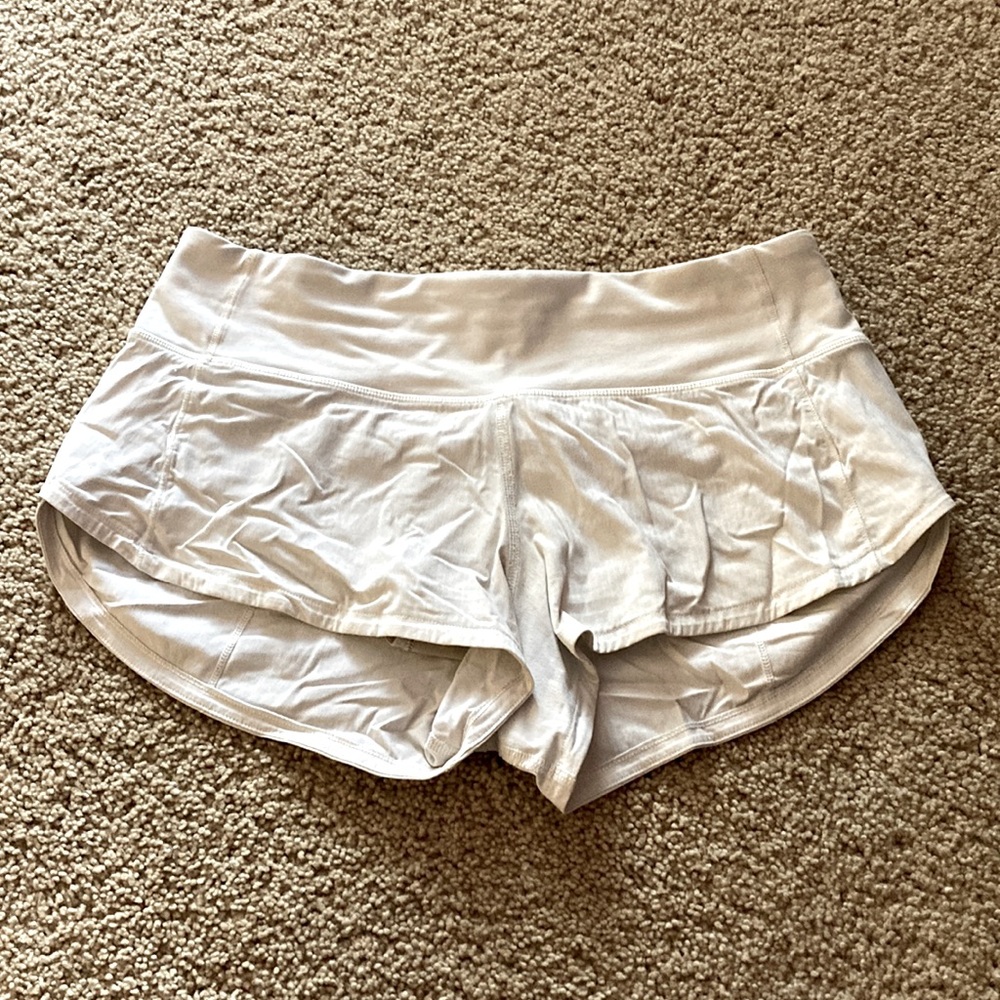 white speed up shorts